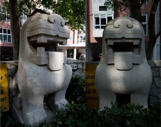 HKU Rodolfo Nolli's lions at High West Staff Quarters, Art Deco lions